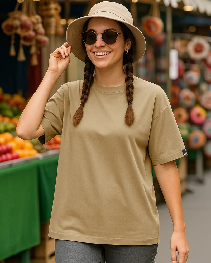 بيواكوف Women's Ginger Root Brown Oversized T-shirt